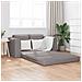 Divano Letto a Pavimento 2 in 1 Tortora 148x71x83 cm Tessuto - Foto miniatura 2