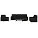 Set Divani 4 pz con Poggiapiedi e Cuscini Nero in Tessuto - Foto miniatura 2
