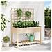 Fioriera da giardino con traliccio e ripiano 115x59x152 cm in legno massello di abete - Foto miniatura 4