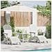 Set Lounge Giardino 3 Pezzi Bianco HDPE - Foto miniatura 2