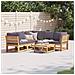 Set Salotto da Giardino 6 pz con Cuscini in Massello di Acacia - Foto miniatura 2