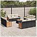 Set Divani da Giardino 13pz con Cuscini Nero in Polyrattan - Foto miniatura 2
