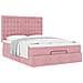 Struttura Letto Pouf con Materassi Rosa 140x200 cm in Velluto - Foto miniatura 1