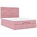 Struttura Letto Pouf con Materassi Rosa 140x200 cm in Velluto - Foto miniatura 5