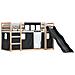 Letto a Castello con Scivolo e Tende Bianco e Nero 80x200 cm - Foto miniatura 4