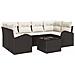 Set Divano da Giardino 7 pcs Marrone e Crema 55 x 55 x 37 cm - Foto miniatura 1