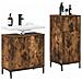 Set di mobili per il bagno 2 pcs Rovere fumo 39.5 x 36 x 88 cm - Foto miniatura 3