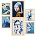 Set Di 6 Stampe Serenità Pacifica In Versatili Dipinti Decorativi Estetici Per Il Tuo Soggiorno A Casa A3 & A4 Telaio In Legno Chiaro - Foto miniatura 1