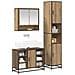 Set di mobili per il bagno con porta 3 pcs Rovere artigianale - Foto miniatura 3
