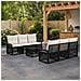 Set Divano da Giardino 7 pz Nero polyrattan - Foto miniatura 3