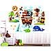 Kit 3 pz Fogli con Adesivi Murali Pirati cm 60x90 per cameretta bambini - Foto miniatura 4