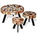 Set Tavolino Da Caffè 3 Pz In Legno Massello Riciclato - Foto miniatura 1