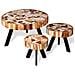 Set Tavolino Da Caffè 3 Pz In Legno Massello Riciclato - Foto miniatura 4