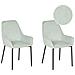 Set Di 2 Sedie Da Pranzo In Velluto A Coste Verde Menta Loverna - Foto miniatura 12