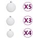 Set Albero Natale Artificiale a Metà LED Palline Bianco 120cm - Foto miniatura 5
