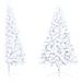 Set Albero Natale Artificiale a Metà LED Palline Bianco 120cm - Foto miniatura 9