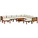 Set Divani Da Giardino 11 Pz Con Cuscini Crema In Legno Acacia - Foto miniatura 1