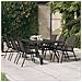 Tavolo Da Giardino Nero 180x80x70 Cm In Acciaio E Vetro - Foto miniatura 1