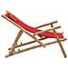 Sedia a Sdraio in Bambù e Tela Rosso - Foto miniatura 4