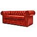 Divano Chesterfield Letto Chesterfield First Class - 3 Posti - Rosso - Pelle - Foto miniatura 4
