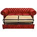 Divano Chesterfield Letto Chesterfield First Class - 3 Posti - Rosso - Pelle - Foto miniatura 5