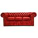 Divano Chesterfield Letto Chesterfield First Class - 3 Posti - Rosso - Pelle - Foto miniatura 7