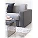 Divano Fisso Mara, Divano A 3 Posti, 100% Made In Italy, Sofà Soggiorno, In Tessuto Imbottito, Con Braccioli Slim, Cm 200x95h90, Grigio E Antracite - Foto miniatura 3