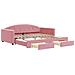 Divano Letto Estraibile Con Cassetti Rosa 100x200 Cm Velluto - Foto miniatura 2