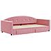 Divano Letto Estraibile Con Cassetti Rosa 100x200 Cm Velluto - Foto miniatura 3