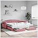 Divano Letto Estraibile Con Cassetti Rosa 100x200 Cm Velluto - Foto miniatura 1