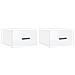 Comodini A Muro 2 Pz Bianco Lucido 35x35x20 Cm - Foto miniatura 2
