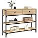 Tavolo Consolle Rovere Sonoma 100x25x75 Cm In Legno Multistrato - Foto miniatura 3