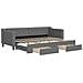 Divano Letto Estraibile Cassetti Grigio Scuro 80x200cm Tessuto - Foto miniatura 1