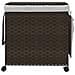 Cesto Portabiancheria Ruote Marrone Scuro 60x35x60,5 Cm Rattan - Foto miniatura 3