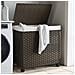 Cesto Portabiancheria Ruote Marrone Scuro 60x35x60,5 Cm Rattan - Foto miniatura 1