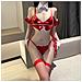 Set Di Biancheria Intima Pethuel Uniforme Natalizio E Calze Qqfz-b46-0509-1 Rosso - Foto miniatura 2