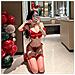 Set Di Biancheria Intima Pethuel Uniforme Natalizio E Calze Qqfz-b46-0509-1 Rosso - Foto miniatura 4