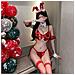 Set Di Biancheria Intima Pethuel Uniforme Natalizio E Calze Qqfz-b46-0509-1 Rosso - Foto miniatura 5