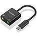 AISENS A109-0767, USB-C, 2x 3.5 mm, 0,1 m, Nero - Foto miniatura 1