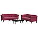 Set Di Divani 2 Pz Rosso Vino In Velluto - Foto miniatura 3