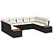 Set Divano da Giardino con Cuscini Nero Polyrattan Acacia - Foto miniatura 1