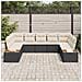 Set Divano da Giardino con Cuscini Nero Polyrattan Acacia - Foto miniatura 3