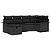Set Divano Giardino 6 Pezzi Con Cuscini Polyrattan Nero, Divano Giardino 2 Posti Con Ripostiglio & Cuscini Polyrattan Nero - Foto miniatura 1