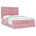 Struttura Letto Pouf con Materassi Rosa 140x200 cm in Velluto - Foto miniatura 4
