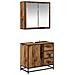 Set di mobili per il bagno 2 pcs Legno vecchio 65 x 33 x 60 cm - Foto miniatura 1