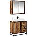 Set di mobili per il bagno 2 pcs Legno vecchio 65 x 33 x 60 cm - Foto miniatura 3