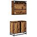 Set di mobili per il bagno 2 pcs Legno vecchio 65 x 33 x 60 cm - Foto miniatura 9