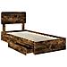 Letto con Contenitore Rovere fumé 75 x 190 cm Legno multistrato - Foto miniatura 5