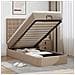 Letto Pouf con Materasso Cappucino 100x200 cm Similpelle - Foto miniatura 2