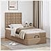 Letto Pouf con Materasso Cappucino 100x200 cm Similpelle - Foto miniatura 3